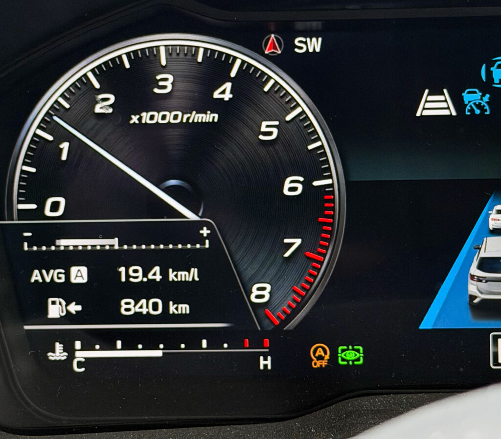 空調を使わない時期の燃費:SUBARU レヴォーグ レイバック